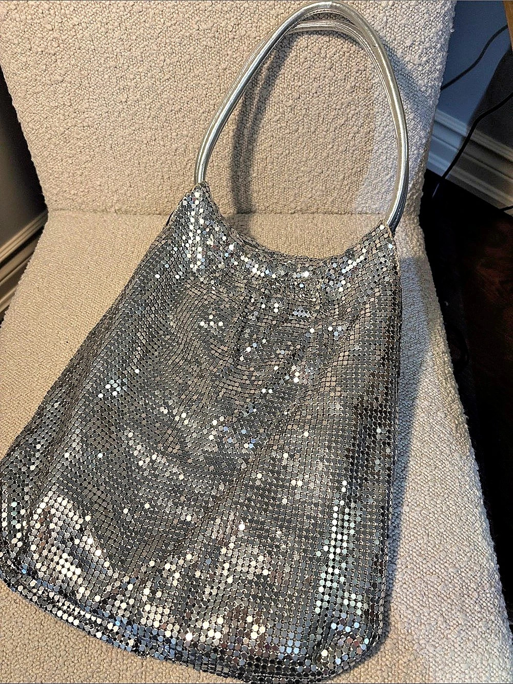 Silver Mesh Shoulder Bag